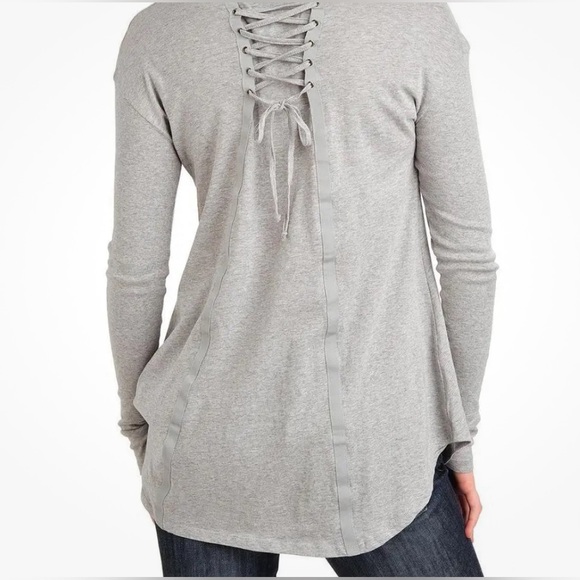 OSO Casuals green long sleeve top back lace up 100% Pima cotton Sz 1X - Picture 2 of 7